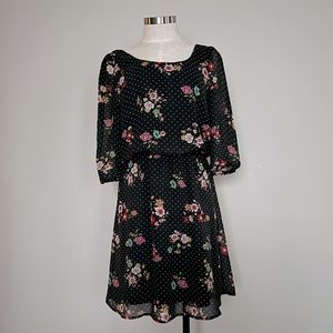 Vintage style floral polka-dot dress.